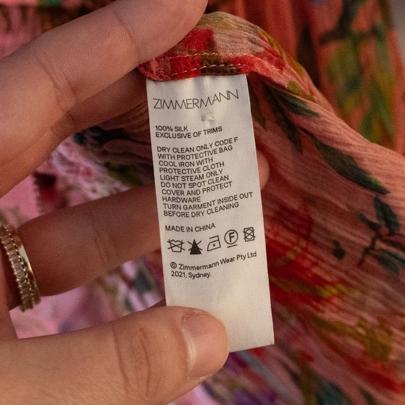 Zimmermann Tropicana Lantern Mini Dress Coral Floral - Picture 6 of 7